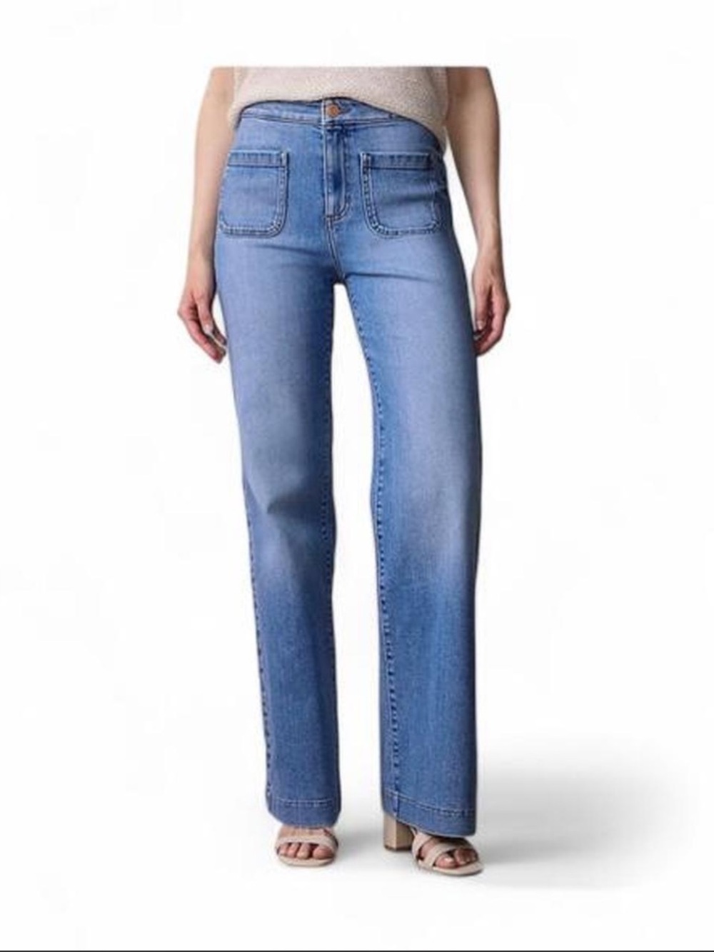 NWOT Lauren Conrad Medium Blue High-Rise Wide Leg Jeans